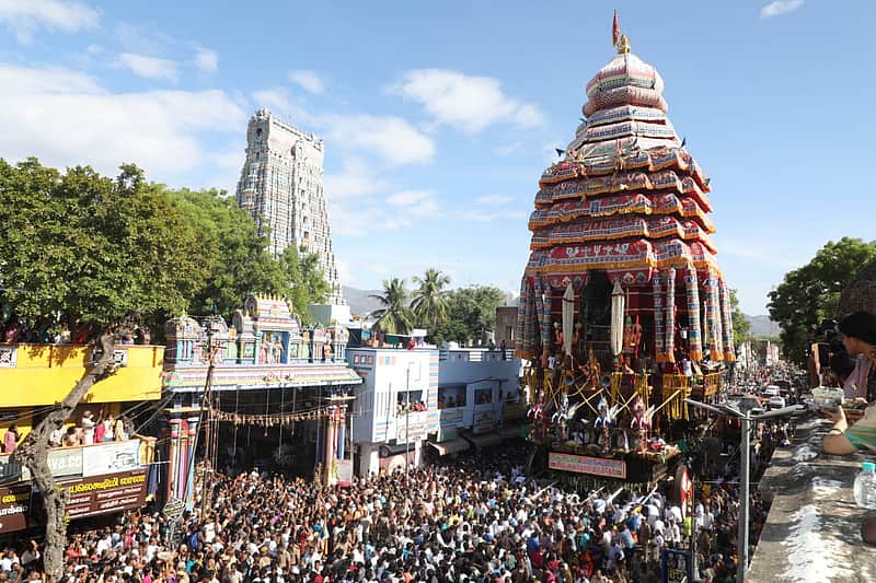 Grand celebration of the Aadi Pooram Chariot Festival at the Srivilliputhur Andal Temple