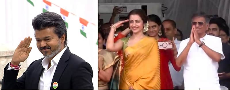 Trisha salutes Chief Minister Vijay in independence day celebration