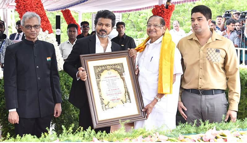 Chief Minister Vijay presented the ‘Thagaisal Tamizhar’ award