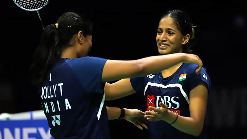 Treesa Jolly and Gayatri Gopichand elated by their victory.