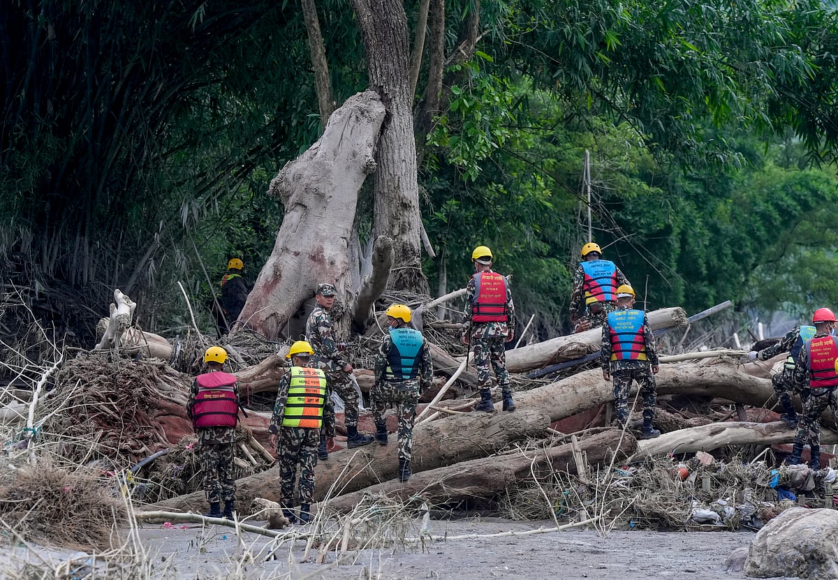 Personnel engaged in rescue operations.