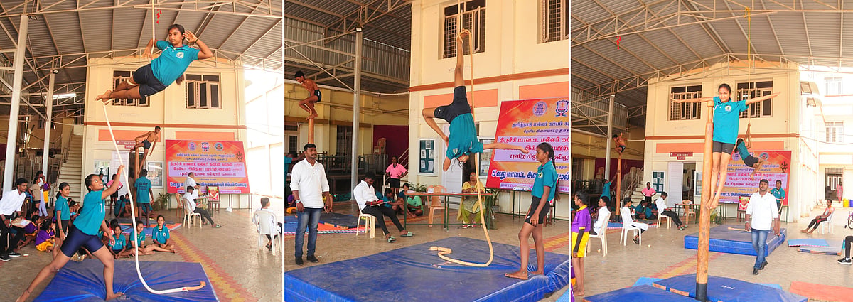 திருச்சி மாவட்ட அளவிலான மல்லா் கம்பம் போட்டி