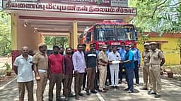 சிப்காட் தீயணைப்பு நிலையத்தில் தீ பாதுகாப்புப் பயிற்சி