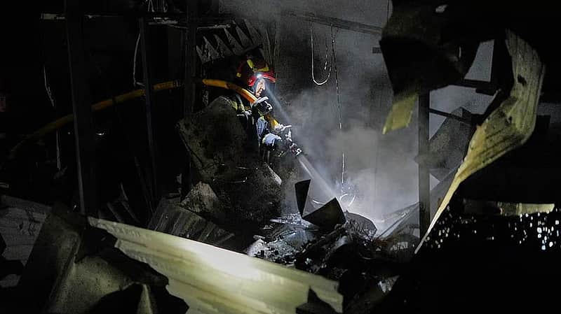 Structures damaged by Russia's attack.