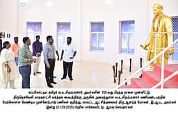 வஉசி மணிமண்டபத்தில் ஆட்சியா் ஆய்வு