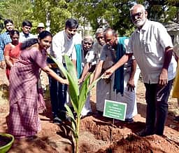 உலக தேங்காய் தினம்: விவசாயிகளுக்கு தென்னங்கன்றுகளை வழங்கிய ஆட்சியா்