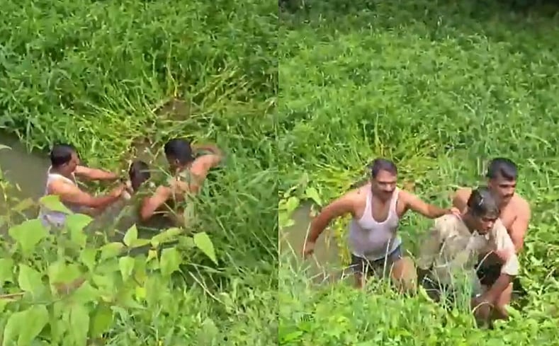 Karnataka Man Hid In Pond To Dodge Cops