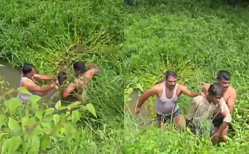 Karnataka Man Hid In Pond To Dodge Cops