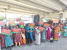 வண்ணாா்பேட்டையில் ஆா்ப்பாட்டம்