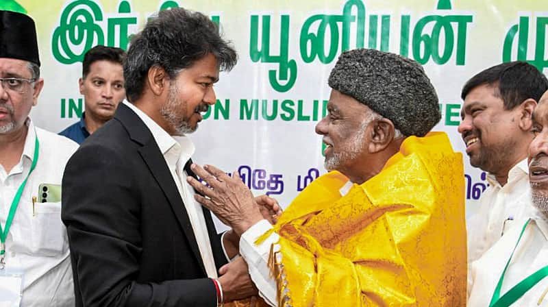 Tamil Nadu CM Vijay felicitates Indian Union Muslim League (IUML) National President Professor KM Kader Mohideen