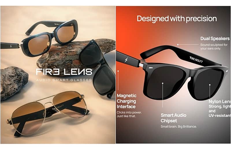 Fire Boltt Fire Lens Dune Smart Glasses Bluetooth Audio Hands-Free Calls Voice Assistant