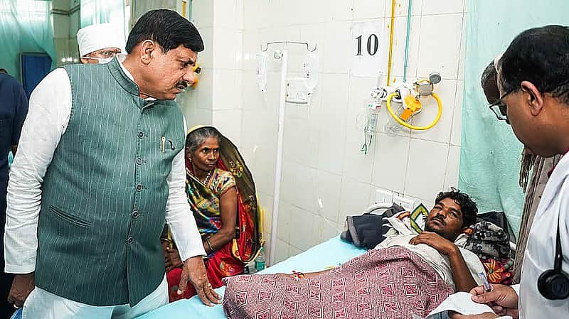 Mohan Yadav interacts with the hooch tragedy victim