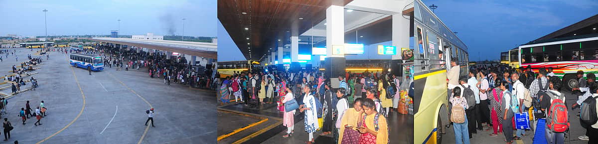 தொடா் விடுமுறை: பேருந்துகளில் மக்கள் கூட்டம்
