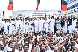 முதல்வா் விஜய்யை கண்டித்து திமுக ஆா்ப்பாட்டம்
