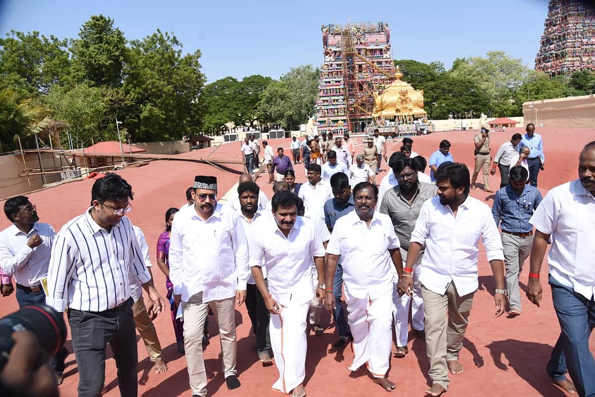 மீனாட்சி அம்மன் கோவில் கும்பாபிஷேகம்! பாதுகாப்புப்  பணியில் 6,000 காவலர்கள்!!