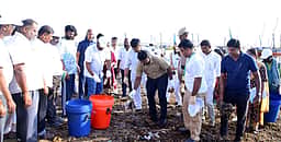 தேவிப்பட்டினம் கடற்கரையில்
தூய்மைப் பணி: அமைச்சா் பங்கேற்பு