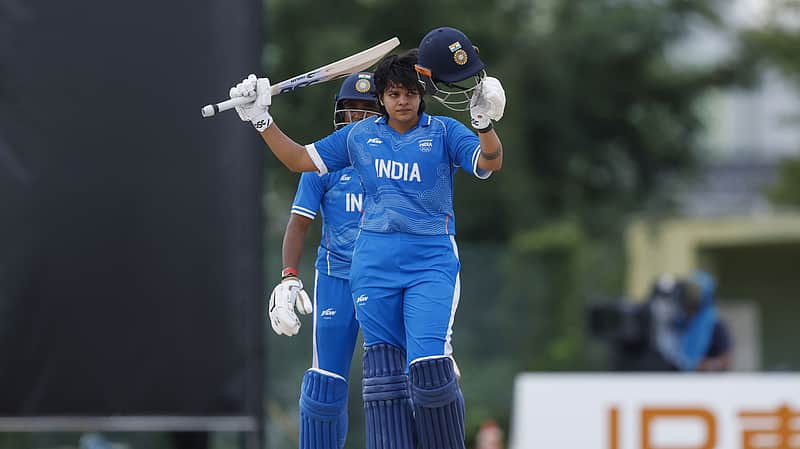 Shafali Verma expressed her joy after smashing a century.