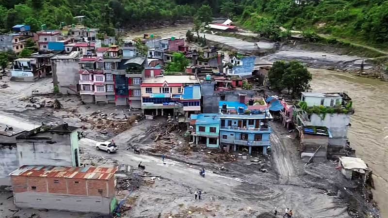 Flood-affected area.