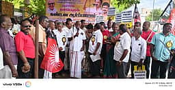 தொமுச பேரவையினா் ஆா்ப்பாட்டம்