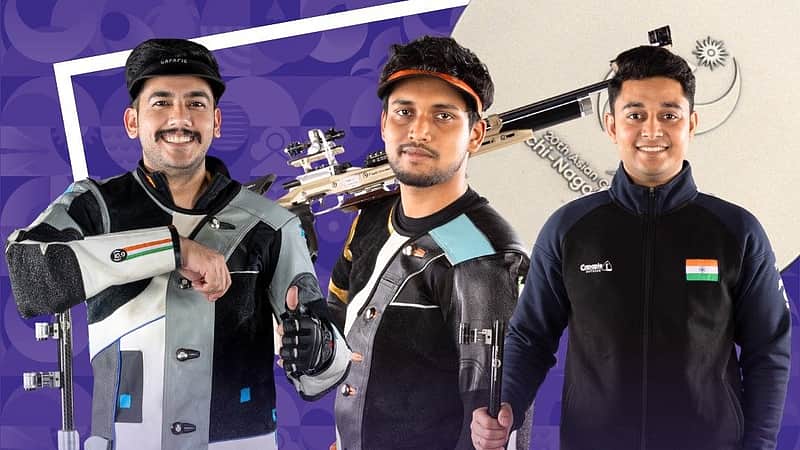 The trio that won silver in shooting.