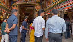 மதுரை மீனாட்சி அம்மன் கோயிலில் பலத்த போலீஸ் பாதுகாப்பு! அமைச்சர் ரமேஷ் ஆய்வு!
