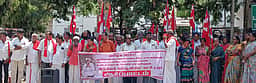 புதுக்கோட்டையை வறட்சி பாதித்த மாவட்டமாக அறிவிக்கக்கோரி இந்திய கம்யூ. கட்சி ஆா்ப்பாட்டம்