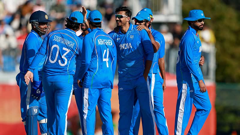 Indian men's cricket team in the joy of victory.