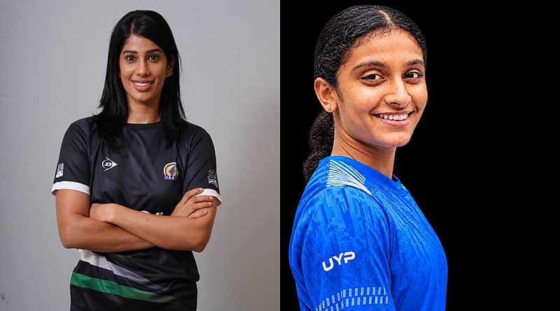 Tamil Nadu squash players Joshna Chinappa and Shameena Riaz.