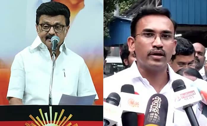 சத்யபாமாவை உருவ கேலி செய்த மு.க. ஸ்டாலினுக்கு கண்டனம்:  அமைச்சர் அருண்ராஜ் 