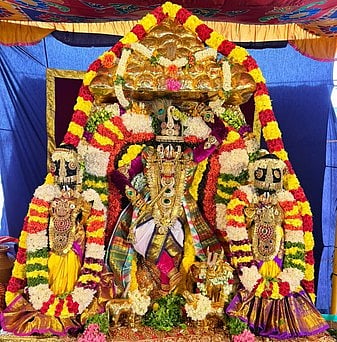புரட்டாசி மாதம் 3-ஆவது சனிக்கிழமையையொட்டி சிறப்பு அலங்காரத்தில் அருள்பாலித்த திருவதிகை சரநாராயண பெருமாள்
