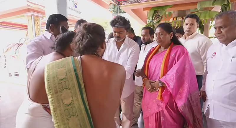 CM Vijay has darshan at Vanchiyamman Temple!