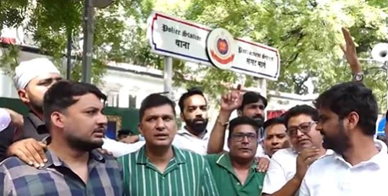 While participating in the protest