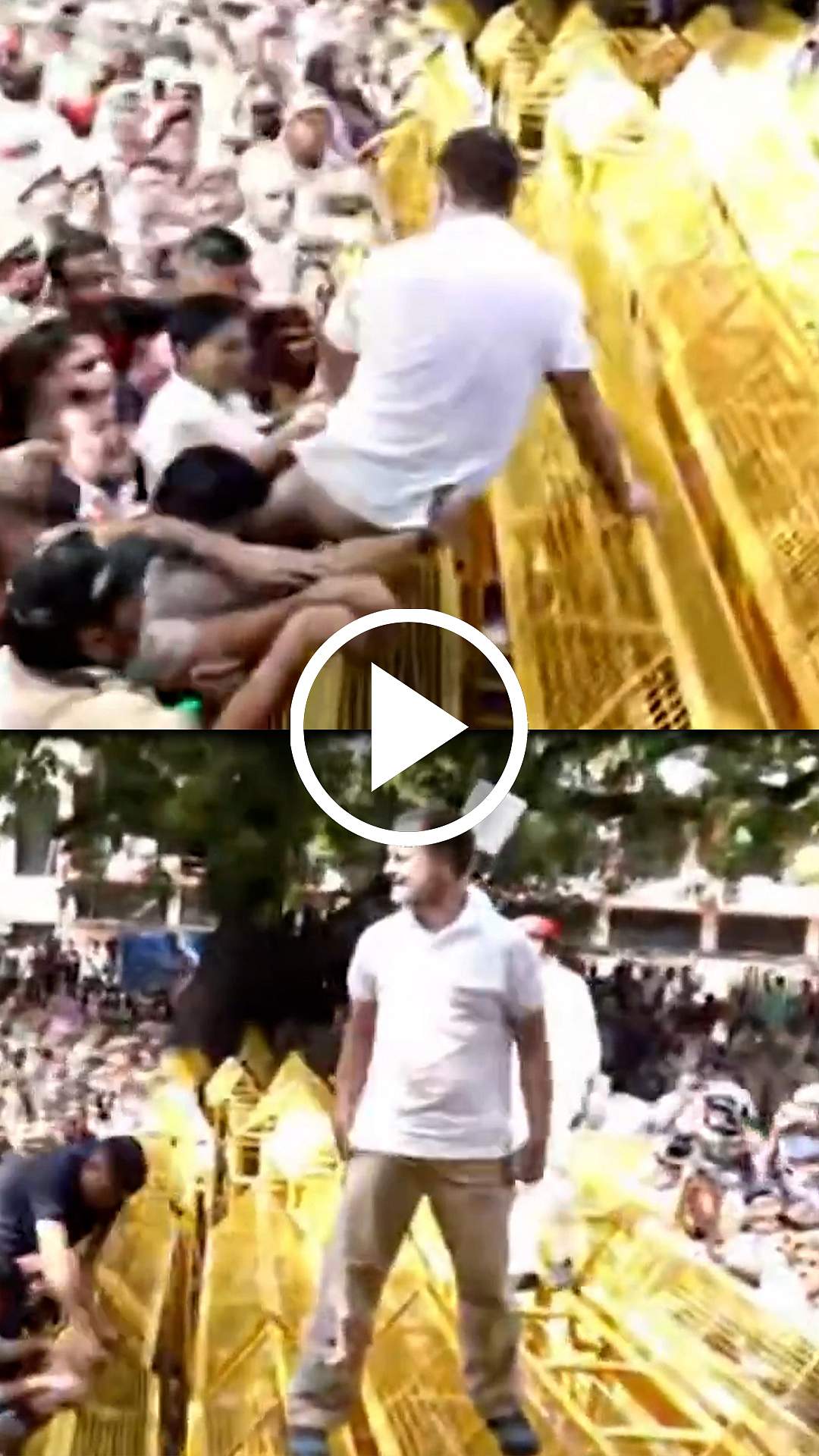 இந்தியா கூட்டணி பேரணி! தடுப்புகள் மீது ஏறிய ராகுல்! | Congress