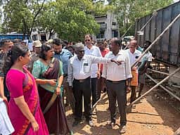திருத்தங்கல் ரயில்வே மேம்பாலப் பணி: அமைச்சா் ஆய்வு
