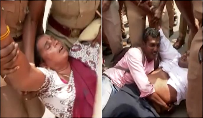 சென்னையில் போராடிய மருத்துவப் பணியாளர்கள் குண்டுக்கட்டாக கைது!