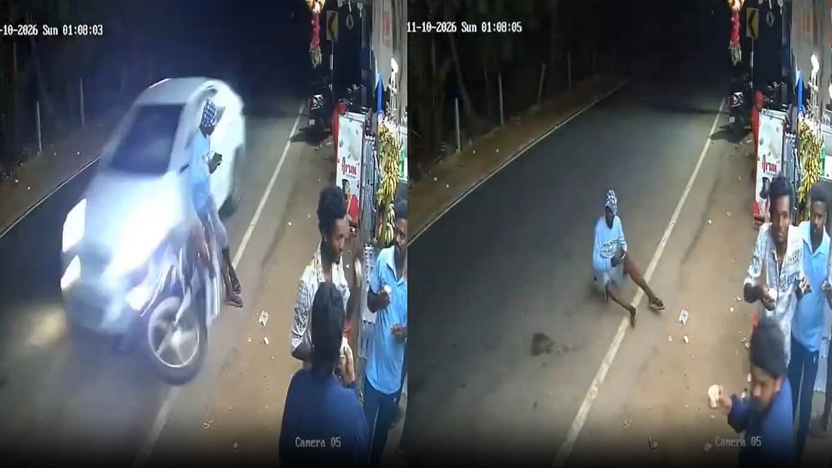 பைக்கை தூக்கி வீசிய கார்! நூலிழையில் பிழைத்த இளைஞர்! ஆனால்.. வைரலாகும் விடியோ