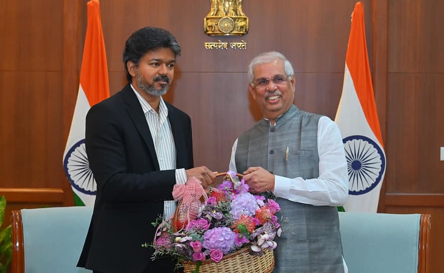 ஆளுநர் ஆர்.வி. ஆர்லேகருடன் முதல்வர் விஜய் சந்திப்பு!