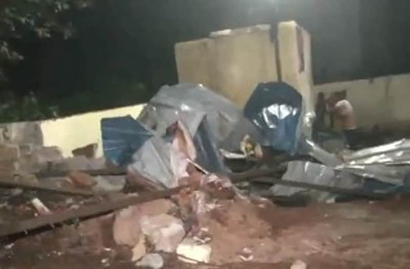 The area where the accident occurred.