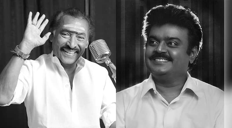 Music composer Deva, DMDK leader and actor Vijayakanth.