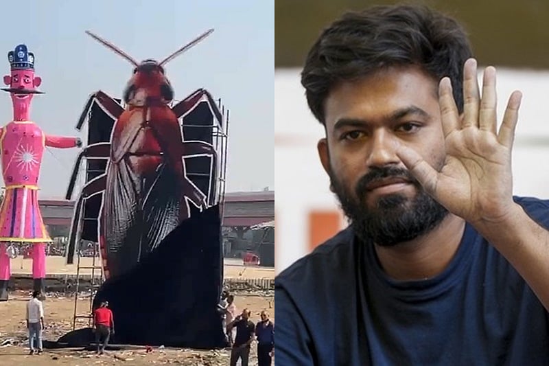 ராம்லீலாவில் கரப்பான் பூச்சி உருவ பொம்மை; இலவச விளம்பரத்திற்கு நன்றி: அபிஜீத் தீப்கே