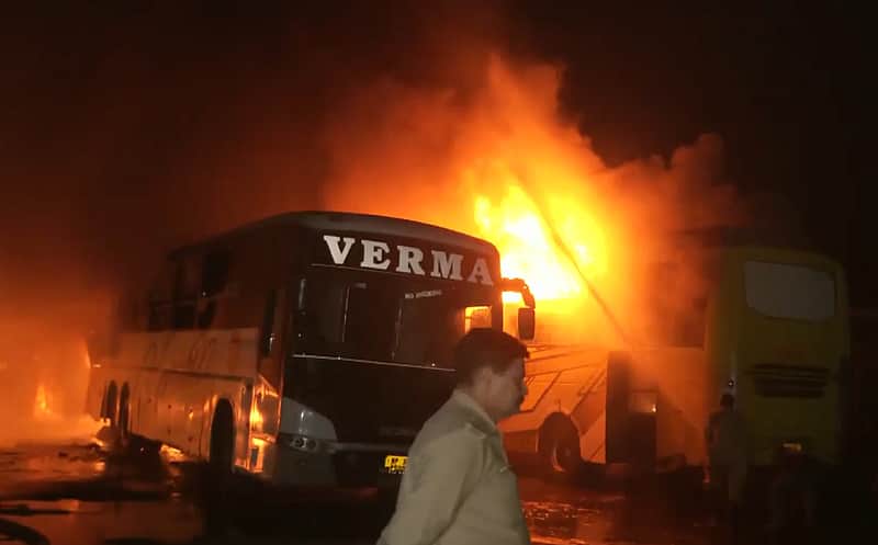 MP: Seven buses gutted in fire at Bhopal bus terminal; no injuries