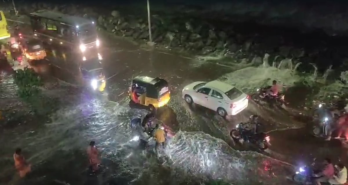 ஆந்திரத்தில் கரையைக் கடக்கத் தொடங்கிய ஒர்னாப் புயல்! எண்ணூரில் கடல் சீற்றம்!