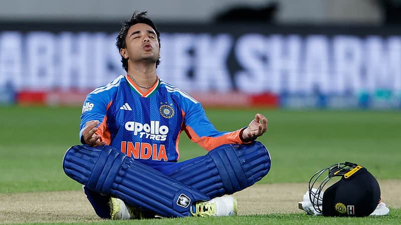 Abhishek Sharma, overjoyed after scoring a century