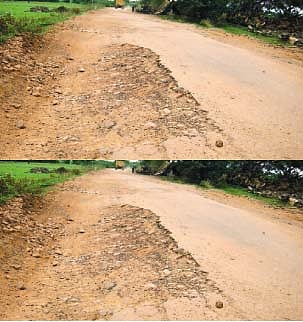 குண்டும் குழியுமாக மாறிய கிராம சாலை