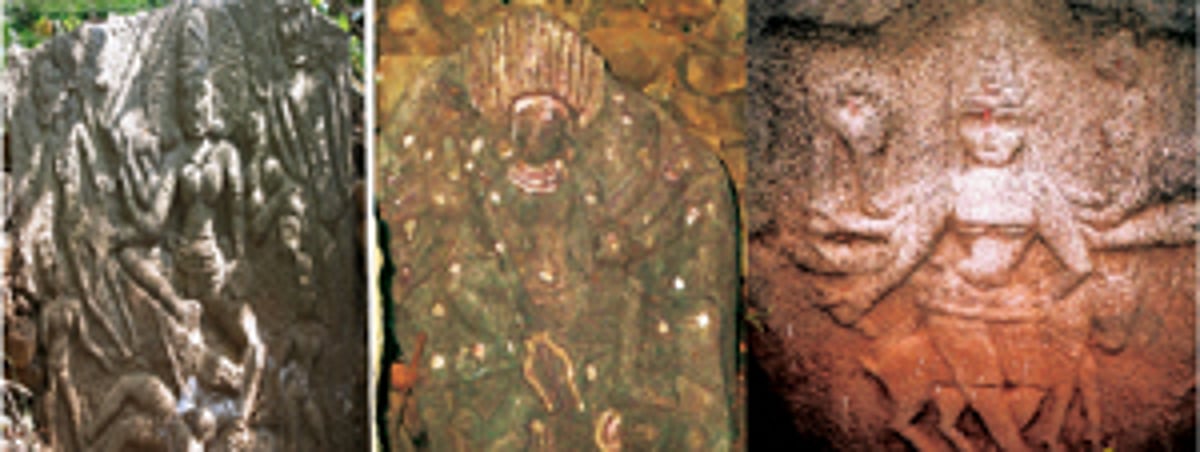 கல்வராயன் மலையில் மலைக்காளி நடுகல் சிற்பம் கண்டெடுப்பு