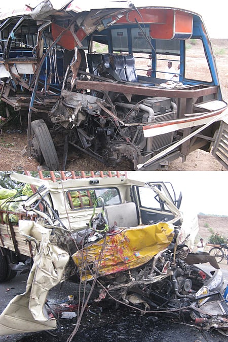 ஸ்ரீவில்லிபுத்தூரில் வேனும் அரசுப் பேருந்தும் மோதி விபத்து : இருவர் பலி