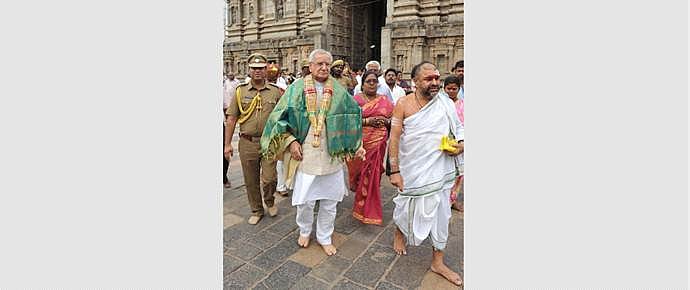 நடராஜர் கோயிலுக்கு புதுச்சேரி துணைநிலை ஆளுநர் வருகை