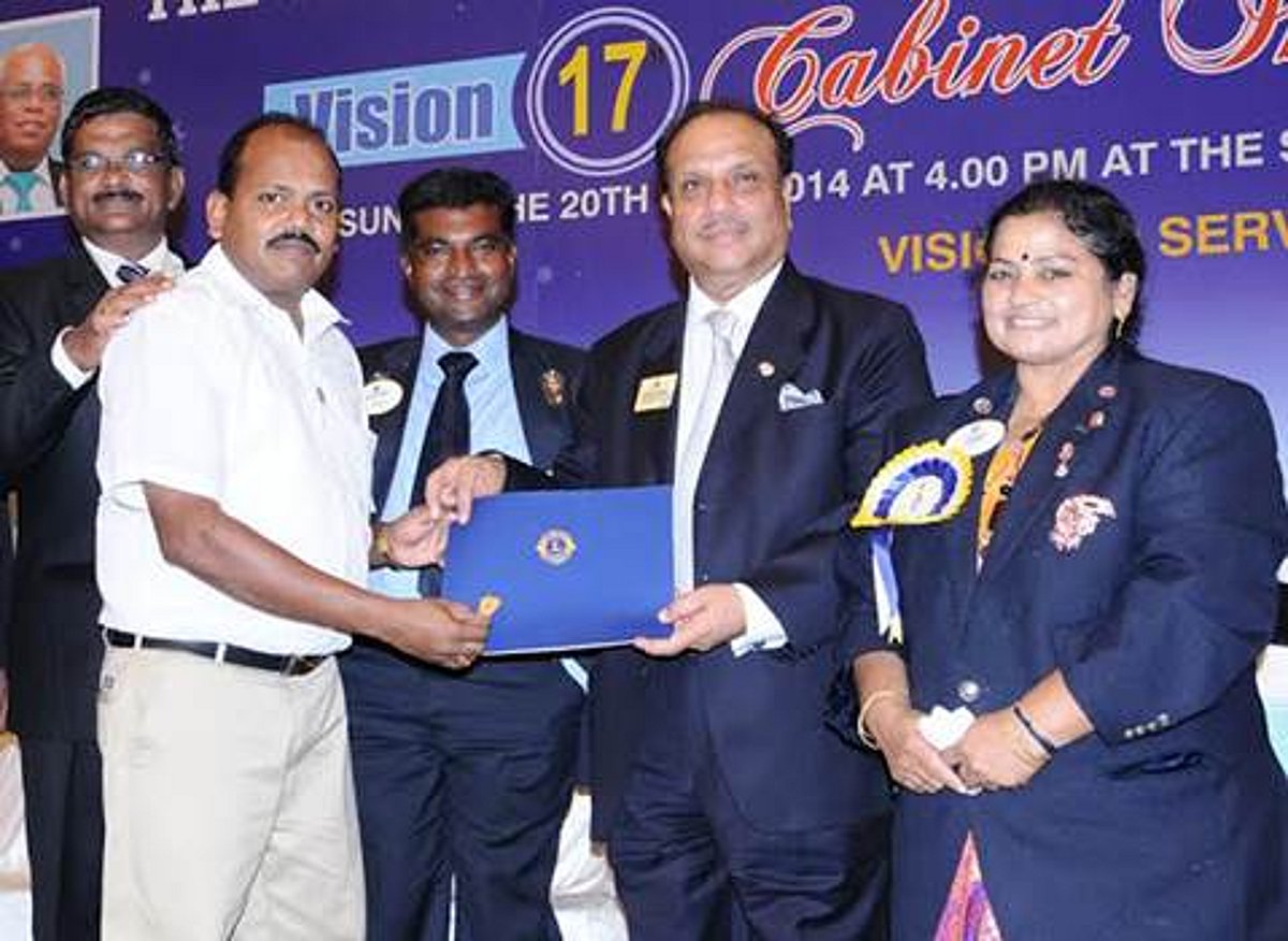 சிதம்பரத்தைச் சேர்ந்தவருக்கு, அரிமா பன்னாட்டு தலைவர் விருது