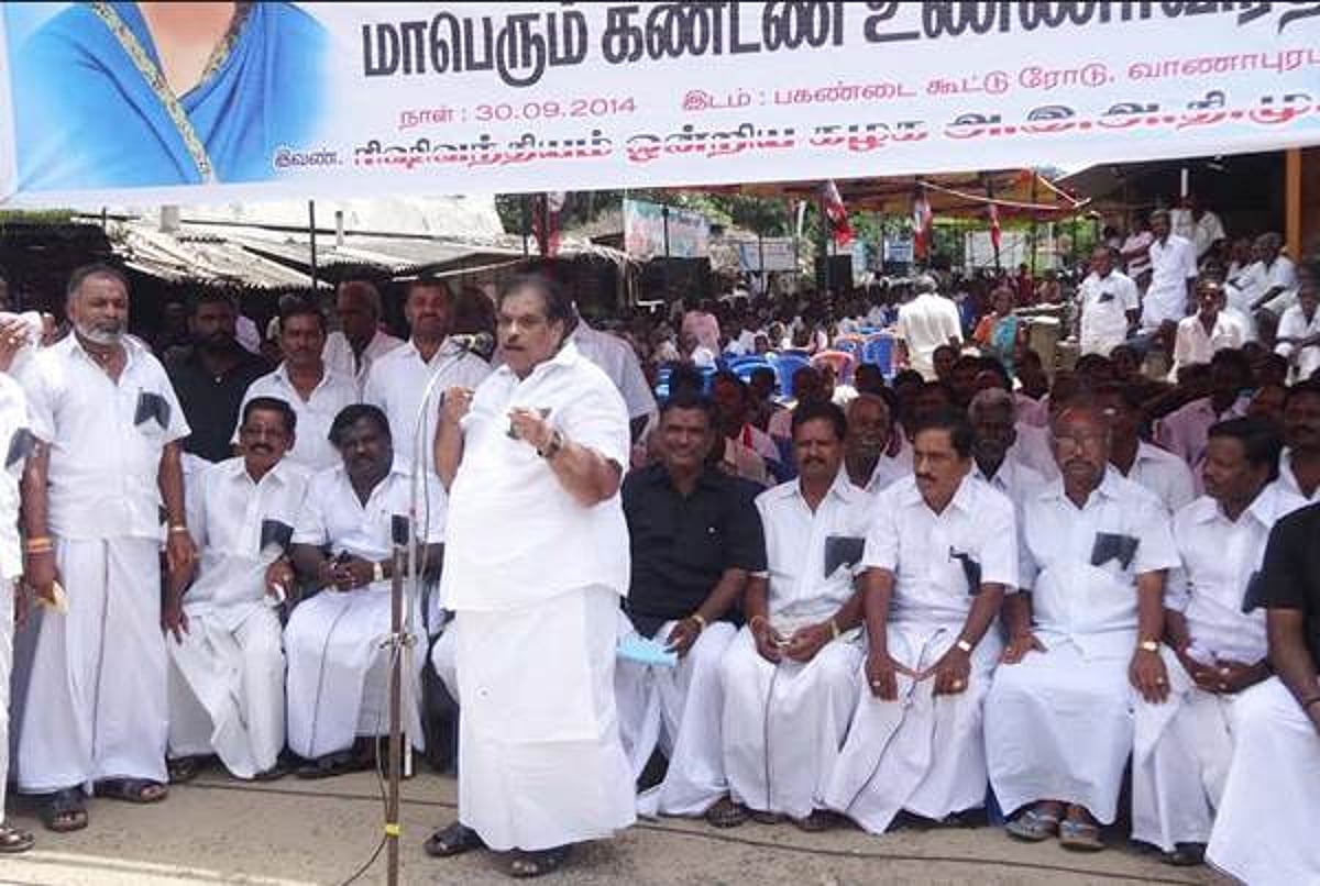 ரிஷிவந்தியத்தில் அதிமுகவினர் உண்ணாவிரதப் போராட்டம்