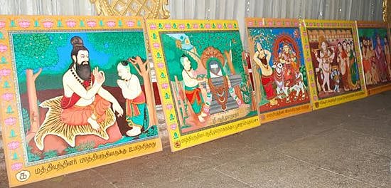 புதிதாக வரையப்பட்டு தயார் நிலையில் நடராஜர் கோயில் புராதான ஓவியங்கள் 